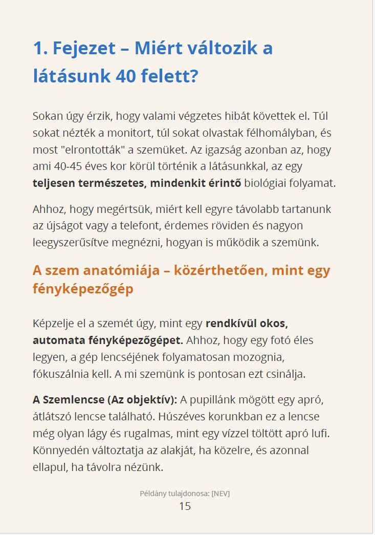 1. Fejezet - Miért változik a látásunk 40 felett?